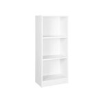 boekenkast met 3 compartimenten, verstelbare planken, witte planken, bestandsrek voor woonkamer, kinderkamer en thuiskantoor, 40 x 93 x 24 cm (w x h x d) lbc103W, groot