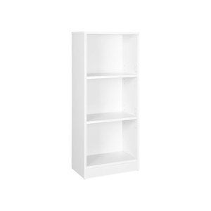 boekenkast met 3 compartimenten, verstelbare planken, witte planken, bestandsrek voor woonkamer, kinderkamer en thuiskantoor, 40 x 93 x 24 cm (w x h x d) lbc103W, groot