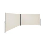Dubbelzijdige zijluifel, uittrekbaar zichtscherm, 180 x 600 cm (H x L), 200 x 600 cm (H x L), 160 x 600 cm (H x L), zonbescherming, verdikt polyester van 280 g/m², beige