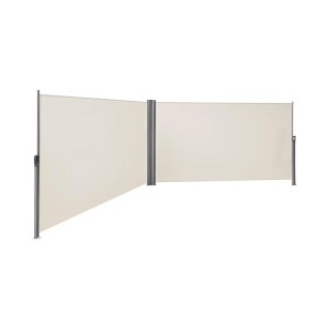 Dubbelzijdige zijluifel, uittrekbaar zichtscherm, 180 x 600 cm (H x L), 200 x 600 cm (H x L), 160 x 600 cm (H x L), zonbescherming, verdikt polyester van 280 g/m², beige