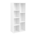 BOEKCAST, KID'S BOEKSPLANK MET 7 COMPARTEMENTEN, Vrijstaande opslageenheid voor decor, in woonkamer, studie en kantoor, 50 x 24 x 106 cm, witte