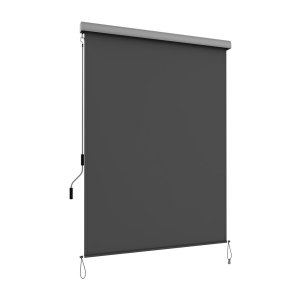 (H X L), Vertical Roller Blind, intrekbaar privacyscherm, Paravent Sunshade Outdoor, voor balkon, terras, tuin, huisvesting, grijze GSA145GY
