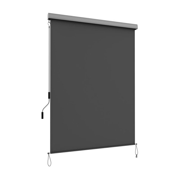 (H X L), Vertical Roller Blind, intrekbaar privacyscherm, Paravent Sunshade Outdoor, voor balkon, terras, tuin, huisvesting, grijze GSA145GY