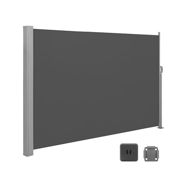160 x 300 cm (h x l), zijwarming voor balkon en terras, privacybescherming, zonschaduw, zijblind, rokerig grijs