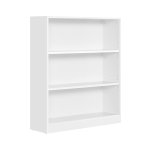3-nive boekenkast met verstelbare planken, boekenkast voor kinderen en opslagruimte voor thuiskantoor, 80 x 24 x 93 cm, witte LBC106T14