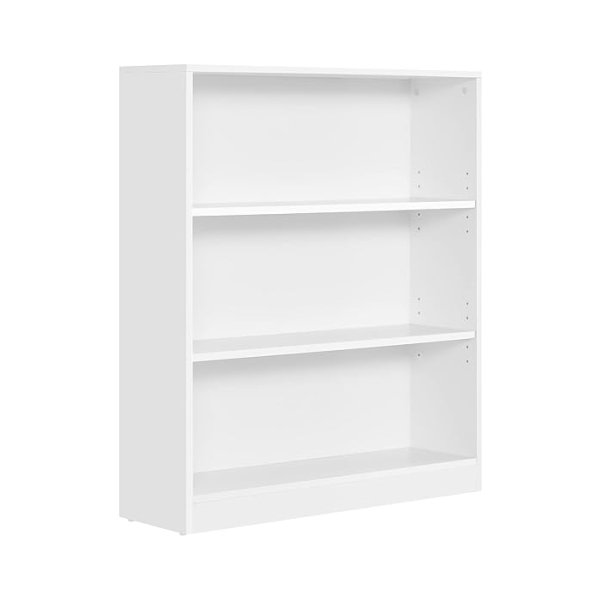 3-nive boekenkast met verstelbare planken, boekenkast voor kinderen en opslagruimte voor thuiskantoor, 80 x 24 x 93 cm, witte LBC106T14