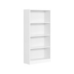 4-Neer boekenkast met verstelbare planken, boekenkast voor kinderen en opslag van thuiskantoor 60 x 24 x 121,5 cm, witte