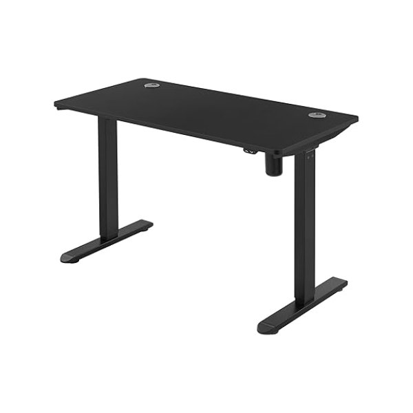 Elektrisch bureau, in hoogte verstelbare, bureaustelstand, bureautafel met motor, 120 x 60 x (73-114) cm, staal, zwarte