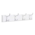 Wall Garderobe met 4 dubbele haken metalen ingang Meubels voor tasjacks Gebaal woonkamer slaapkamer wit