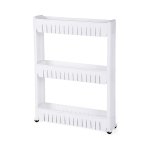 3-laags keukenrek badkamer plank staande rek universele trolley met wielen 72,5 cm wit