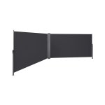 Dubbelzijdige zijluifel, uittrekbaar zichtscherm, 180 x 600 cm (H x L), 200 x 600 cm (H x L), 160 x 600 cm (H x L), zonbescherming, verdikt polyester van 280 g/m²