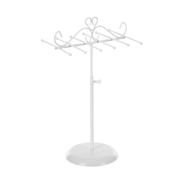 Sieradenstandaard, metalen sieradenhouder, voor kettingen, armbanden en oorbellen, als een geschenk, witte JJS04WT
