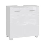 Badkamer kast badkamer kast dubbele deur badkamer kast verstelbare plank zacht slotscharnieren voor badkamer 60 x 30 x 63 cm witte
