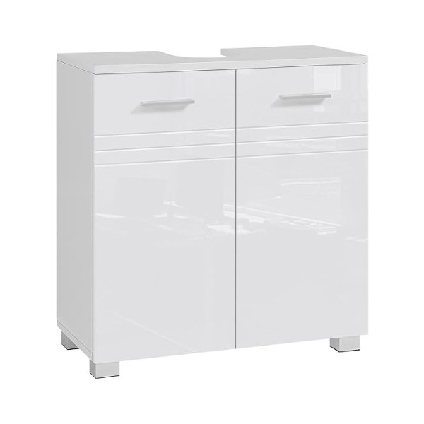Badkamer kast badkamer kast dubbele deur badkamer kast verstelbare plank zacht slotscharnieren voor badkamer 60 x 30 x 63 cm witte