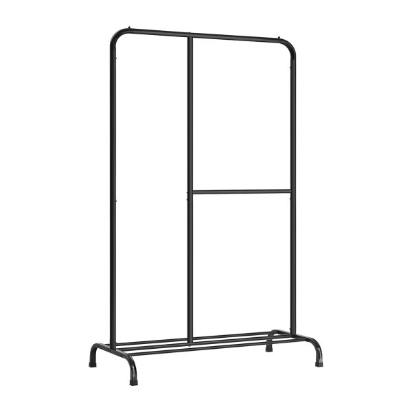 ATTROT RACK Kleding Rail Laad 100 kg met verstelbare staaf voor slaapkamer, woonkamer, gang, zwart