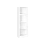 4 -laags boekenkast met hoogte verstelbaar voor woonkamer, slaapkamer, kantoor, 40 x 24 x 121,5 cm, witte LBC104W