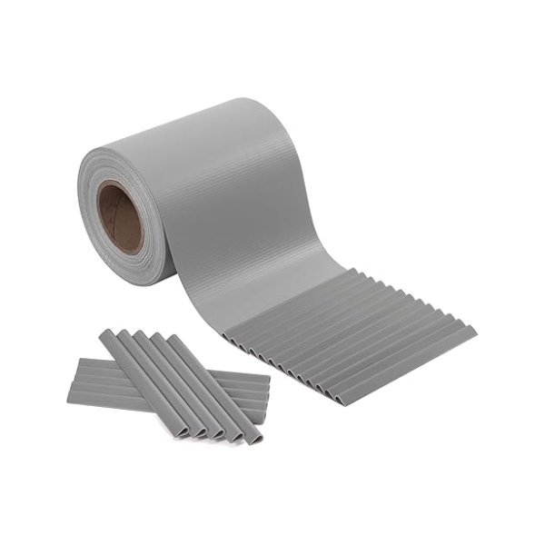 PVC Strips Garden Hek Roll Privacy Screen 40mx19cm Gratis 25 x Montage Clips, lichtgrijs