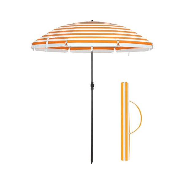 Strand parasol tuinscherm UV -bescherming tot UPF 50+, knikbare, draagbare, paraplu -ribben