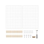 Draadgaas Fotowandset van 2 wanddecoratie Multifunctionele rooster Wandrooster Diy met S Hooks-klemmen en hennep Koord Wit 69 x 49 x 35 cm