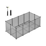 Outdoor -behuizing met basisplaten, playpen en cavia's, plastic hek voor hamsters, konijnen, egels, 125 x 63 x 42 cm, grijs