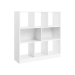 BOOKKAST KUBE PLANK MET OPEN COMPARTEN VOOR LEVENKAMER, Studie, kinderkamer, kantoor, kamerverdeler, 97,5 x 30 x 100 cm, Wit LBC52WT