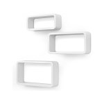 Wandplank Set van 3 kubusplanken Laad 15 kg lengte 44 cm 39 cm 34 cm 34 cm wit