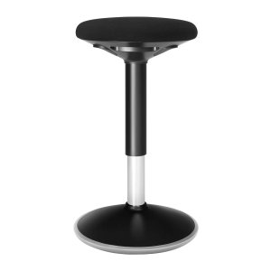 Bureaukruk, ergonomische werkkruk, zitkruk, 360° draaistoel, in hoogte verstelbaar 50-65 cm, eenvoudige montage, voor kantoor en werkkamer, zwart