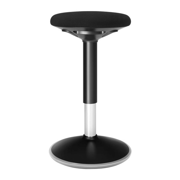 Bureaukruk, ergonomische werkkruk, zitkruk, 360° draaistoel, in hoogte verstelbaar 50-65 cm, eenvoudige montage, voor kantoor en werkkamer, zwart