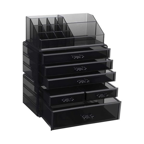 Make -up organisator, acryl cosmetische opbergdoos, displays, lippenstift, nagellak, kerstcadeau, sieraden, zwarte