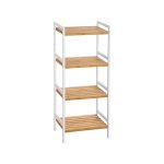 Bamboe plank, keukenplanken, badkamerplank, boekenkast, 4 planken 45 x 31,5 x 110 cm ideaal voor badkamer, keuken, woonkamer, slaapkamer, balkon, natuurlijk wit