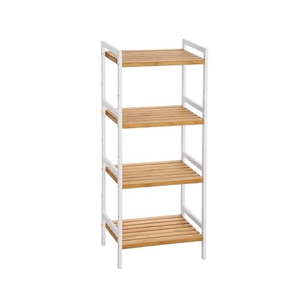 Bamboe plank, keukenplanken, badkamerplank, boekenkast, 4 planken 45 x 31,5 x 110 cm ideaal voor badkamer, keuken, woonkamer, slaapkamer, balkon, natuurlijk wit