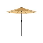Parasol 3 m Diameter Zonschaduw Octagonal Tuin Parasol Polyester opvouwbaar met Crank zonder statief buiten voor tuin, balkon en patio, taupe