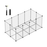 Outdoor -behuizing met basisplaten, playpen en cavia's, plastic hek voor hamsters, konijnen, egels, 145 x 72 x 57 cm, wit