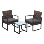 Moderne Balkonmeubel en Tuinmeubel Set - Loungeset Ideaal voor Balkon en Tuin - Bruin / Grijs