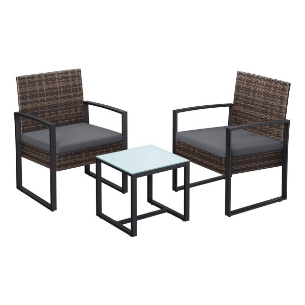 Moderne Balkonmeubel en Tuinmeubel Set - Loungeset Ideaal voor Balkon en Tuin - Bruin / Grijs