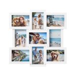 Afbeeldingsframe Collage voor 9 foto's in 4x6, fotolijsten, fotoset, glas, montage vereist, muur gemonteerd, familiefoto's, MDF, Cloud White