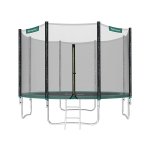 Trampoline Ø 183/244/305/366/427 cm, van Tüv Rheinland GS -certificaat, ronde tuintrampoline met vangnet, met ladder en gevoerde staven, veiligheidsdeksel, veilig, buiten