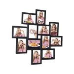 Fotoframe collage, voor 12 foto's in 4 x 6 ″ (10 x 15 cm), vereiste montage, fotocollage, fotolijst, voor meerdere foto's, met glazen paneel, zwarte