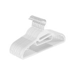 Plastic kledinghanger, set van 20, kledinghanger met U-vormige opening, niet-slip, ruimtebesparing, 0,6 cm dik, 41,5 cm lang, 360 ° roterende haak, witte