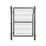 Gegalvaniseerde stalen tuinpoort, tuindeur, hekpoort, tuinpoort, met slot, handvat en sleutel, 106 x 125 cm (l x h), grijze