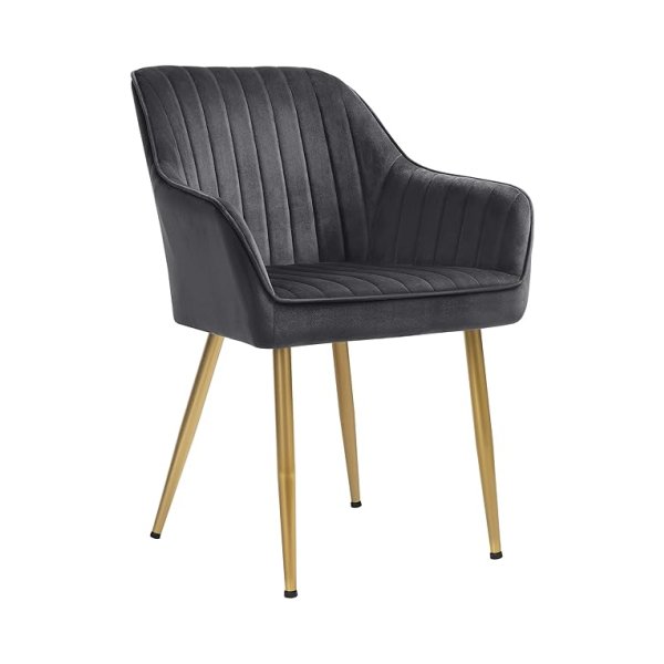 Eetkamer stoel lounge stoel met armleuning fluweel deksel stoel breedte 49 cm lading 110 kg metalen benen voor eetkamer keuken