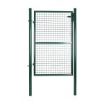 Gardenpoort, gegalvaniseerd staal, stevig en duurzaam, afsluitbaar, 87 x 150 cm (zijkolommen niet inbegrepen), 5 x 20 cm mesh rooster, groen,
