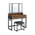 Make-uptafel - Luxe Cosmetica Organizer - Met Spiegel - Zwart