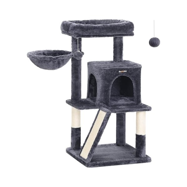 krabpaal, krabpaal met groot platform, rookgrijs pct51g