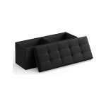 43 inch vouwopslag Ottomaanse bank, opbergkist, voet ruststoel, slaapkamerbank met opslag, zwarte