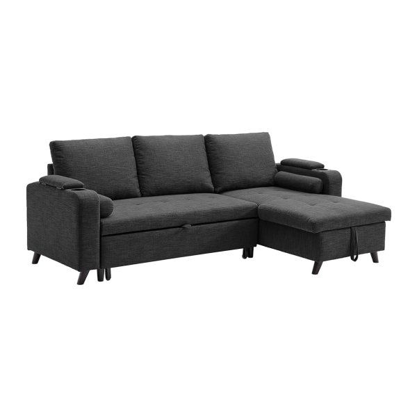 Slaapbank Slaapbank Bedbank met opbergruimte gestoffeerde meubels grijs LCS801G01
