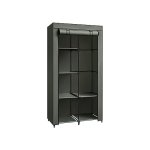 Garderobe, garderobe, met 1 garderobe, 6 planken, niet-geweven stof, metalen frame, 45 x 88 x 168 cm, voor slaapkamer, gang, salie groene