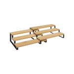 Spice -rekken, keukenplanken, set van 2, elk met 3 planken, bamboe, uitbreidbaar, stapelbaar, voor pantry, keuken, werkblad, natuurlijke zwarte KCS016N01