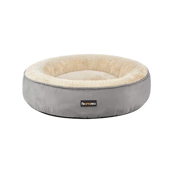 Hondenbed, kattenbed, donut, Ø 60 cm, lichtgrijs