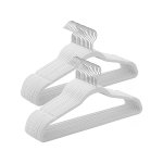 Coat hangers fluwelen set van 30 jas hangers 42 cm lange draaggreep dunne robuuste zware 360 ° roterende haak voor jassen, shirts en pakken, witte